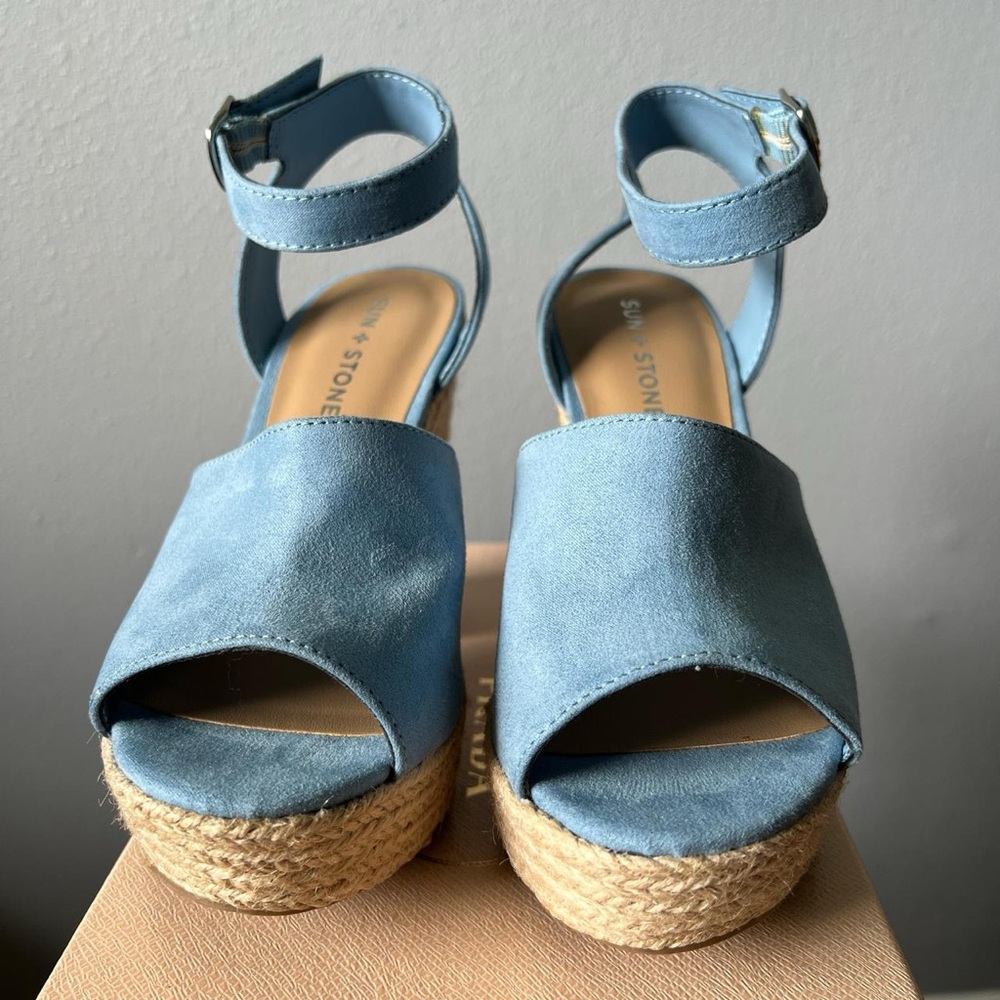 Sun + Stone Baby Blue Wedges - Picture 4 of 5